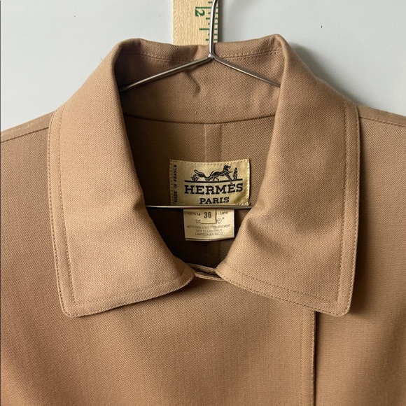 Vintage Hermes Camel Double-Breasted Trench Coat - SPECTACULAR COAT! - Picture 13 of 17